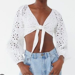 Urban Outfitters Eyelet Cropped Top
